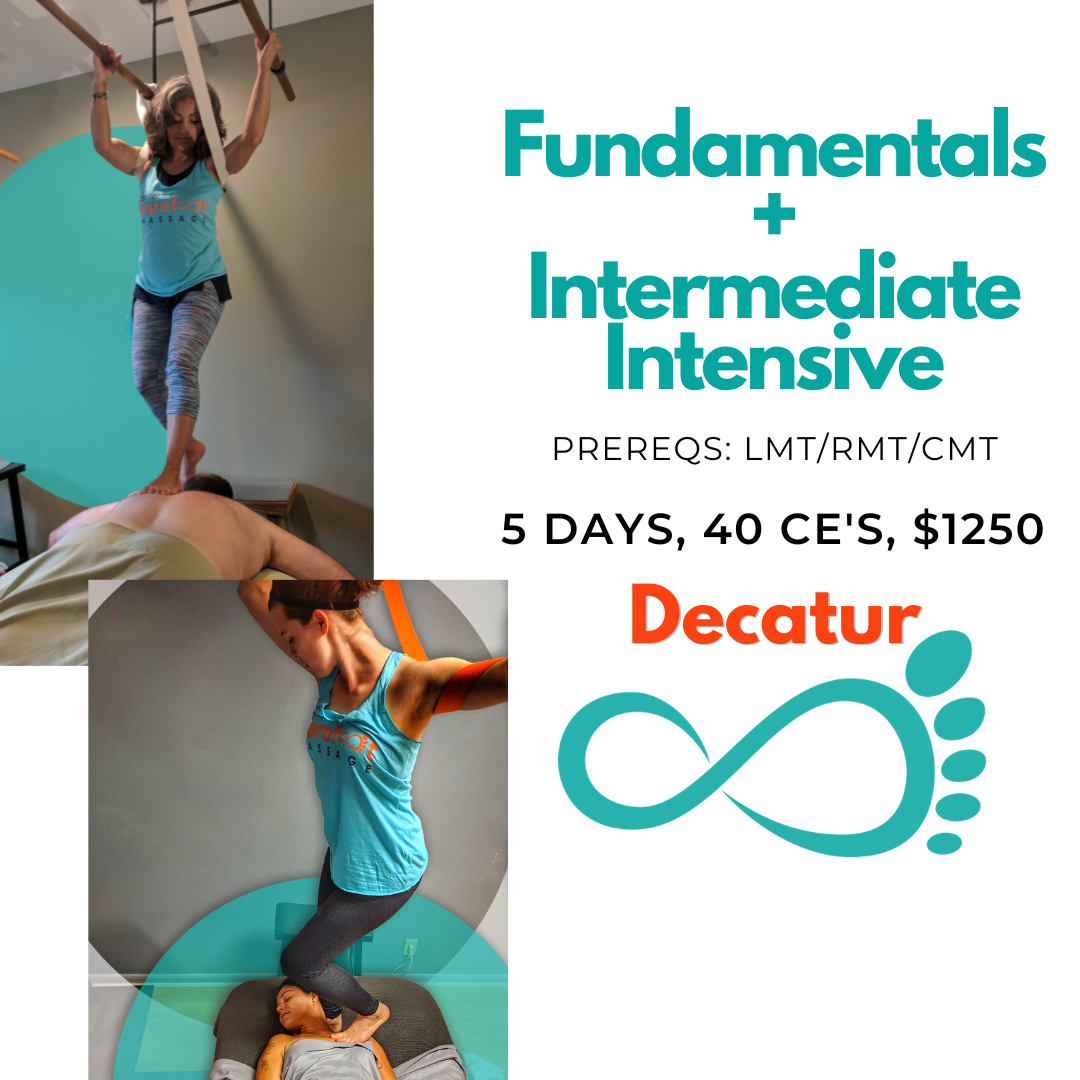 5 Day Intensive! FasciAshi Fundamentals & Intermediate: Beginner Barefoot Massage + Supine/Sidebody @ Decatur, Alabama Sep2027